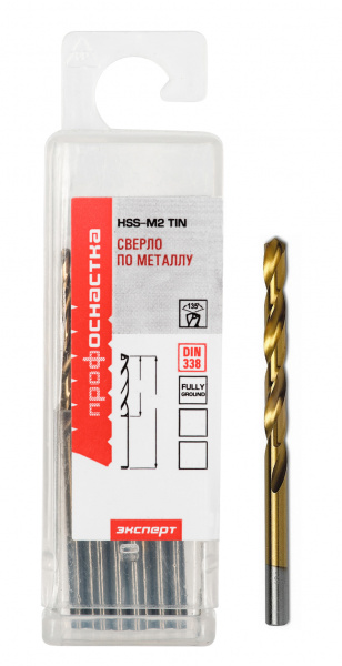 Сверло Ø  4,2 мм ц/х (10 шт.) HSS M2 TIN ПрофОснастка Эксперт